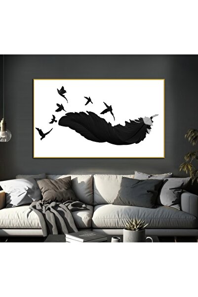 Harika bir ev HARİKABİREV | MODEL DE PENE CU DETALII DE PĂSĂRI ALB-NEGRU | TA...