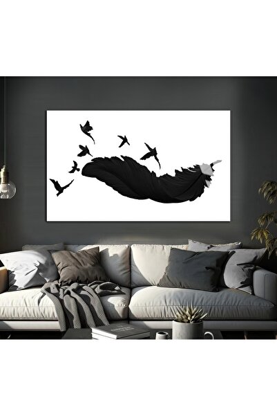 Harika bir ev HARİKABİREV | MODEL DE PENE CU DETALII DE PĂSĂRI ALB-NEGRU | TA...