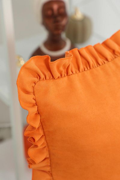 Aisha's Design Plain Fabric Throw Pillow Cover with Ruffled Edges,k-107