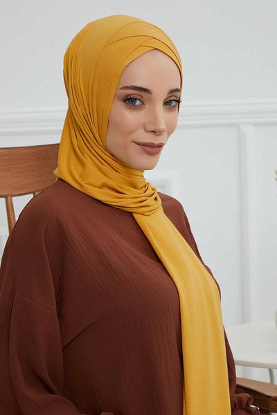 Aisha's Design شال قطني ممشط عملي متقاطع من الأمام، PS-40