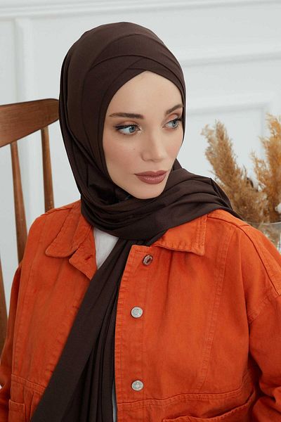 Aisha's Design شال قطني ممشط عملي متقاطع من الأمام، PS-40