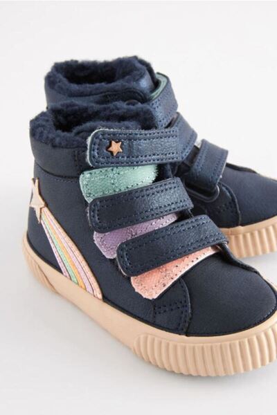 Next Gökkuşağı Desenli Polar Astarlı Lacivert Bot