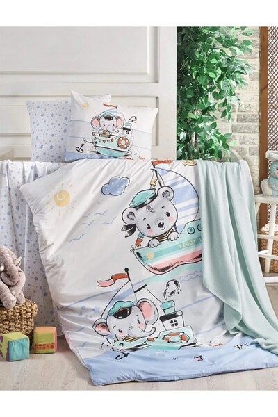 Taç Crystal Ranforce Baby Sleeping Set Sailing Blue