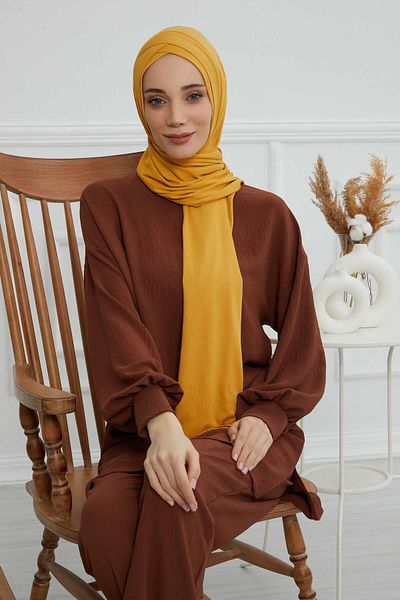Aisha's Design شال قطني ممشط عملي متقاطع من الأمام، PS-40