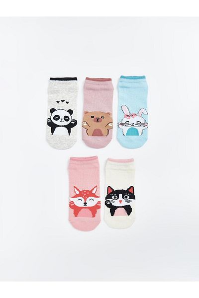 LC Waikiki LCW Kids Patterned Girl's Booties Socks Pack of 5