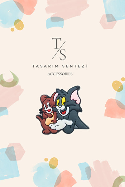 Tasarım Sentezi Rozet Silikon Broş Tom ve Jerry Çizgi Film Yaka Çanta Kıyafet...