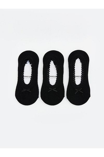 LC Waikiki LCW DREAM Lace Detailed Women's Ballerina Socks 3 Pack