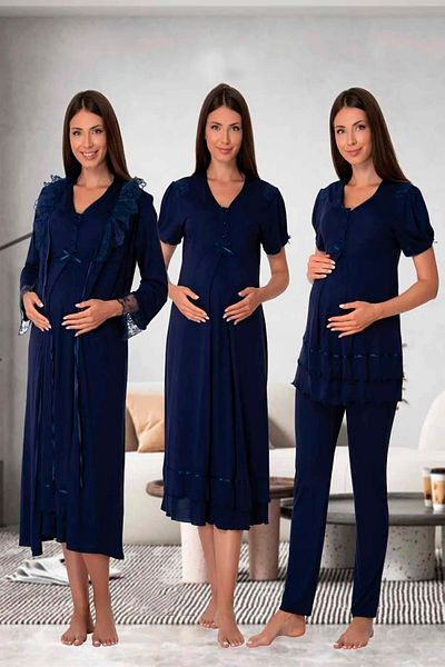 by İGP Maternity Maternity Nightgown Dressing Gown Pajamas Set of 4