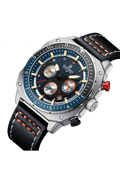Naviforce 2151 Model Men's Leather Band Function Wrist Watch