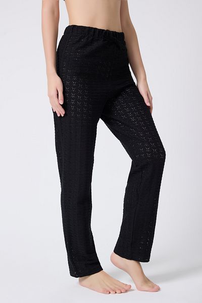 MY Wooft Black Summer Beach Pareo Swimsuit Bikini Bottom Pants