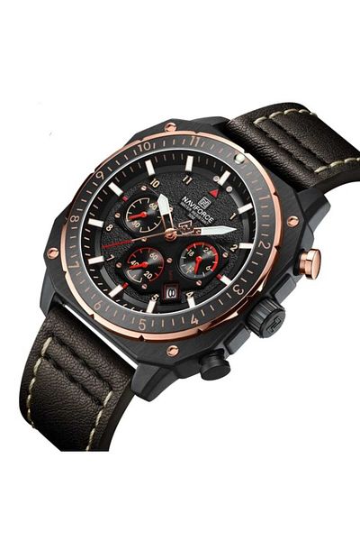 Naviforce Men's Wrist Watch Function Leather Band 2152