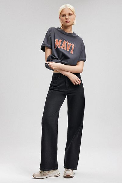 Mavi Μπλουζάκι με λογότυπο Σκούρο Γκρι Oversize / Φαρδιά Εφαρμογή 1600843 -82185