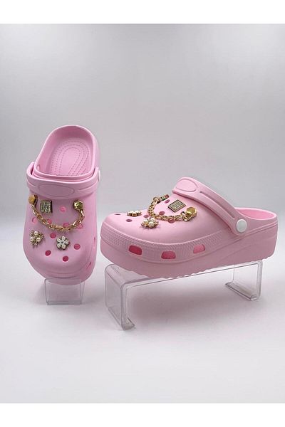 Babetty Soft Sole Stylish Rhinestone Chain Slippers - Beach, Pool, Garden, Sea