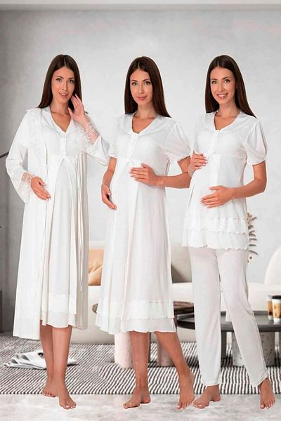 by İGP Maternity Maternity Nightgown Dressing Gown Pajamas Set of 4