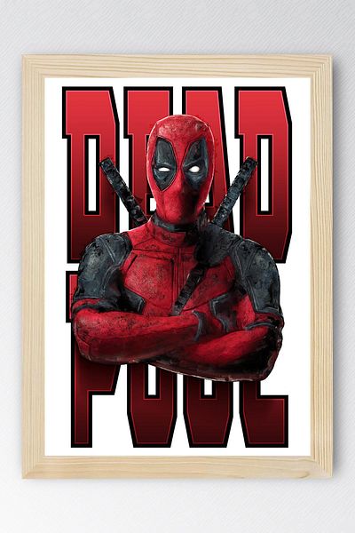 Saturn Deadpool Framed Painting - Marvel Movie Poster Painting