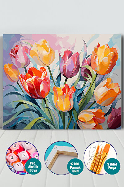 Picasso World Hobby Art Sayılarla Boyama Numaralı Tuval Seti Fırça Boya Dahil...