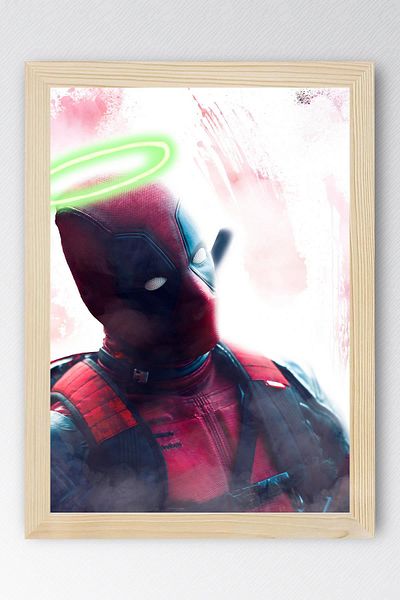 Saturn Deadpool Framed Painting - Marvel Movie Poster Painting