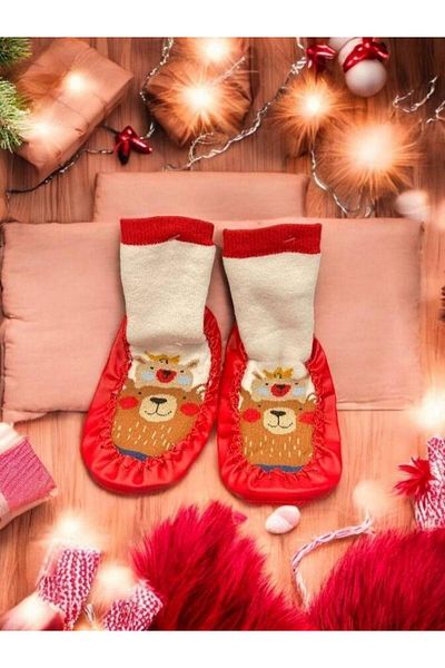 Zekids Children's Anti-Slip Christmas Patterned Home Socks