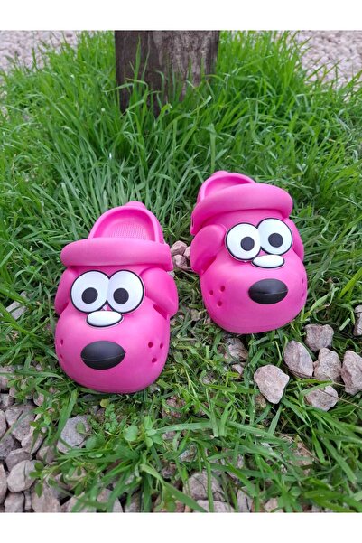 polivizyon Children's Blue Cross Slippers with Cute Dog Figure Garden Slippers Beach Seaside Bathroom Slippers and Sandals
