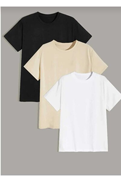 dwnwear Чорний Бежевий Білий 3-шаровий оверсайз-футболка