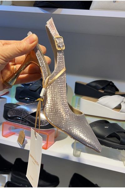 Pierre Cardin Arme City Pi̇erre Cardin Pc054543 Silvery Open Back Thin Heel Evening Shoes
