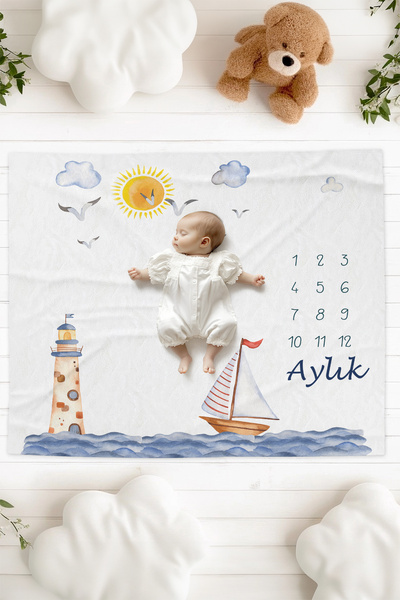 Talia Home Hediyelik Yenidoğan Bebek Fotoğraf Çekimi ve Anı Örtüsü Kumaşı TLA...