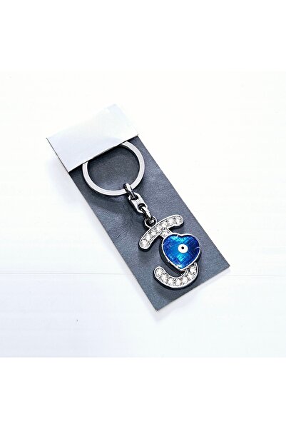 ÜNSA Anahtar سلسلة المفاتيح حجر عين الشر مطرز سلسلة المفاتيح حرف J