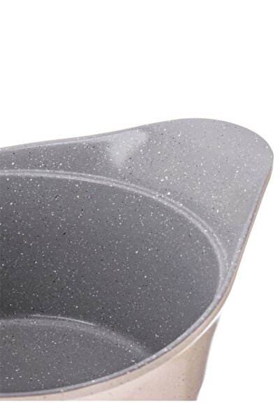 Badraig 17-Piece Granite Cookware Set Marble Nonstick Coating Beige