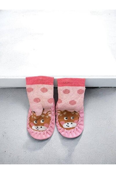 Zekids Kız Çocuk Altı Kaydırmazlı Hayvan Figürlü Ev Kreş Çorabı