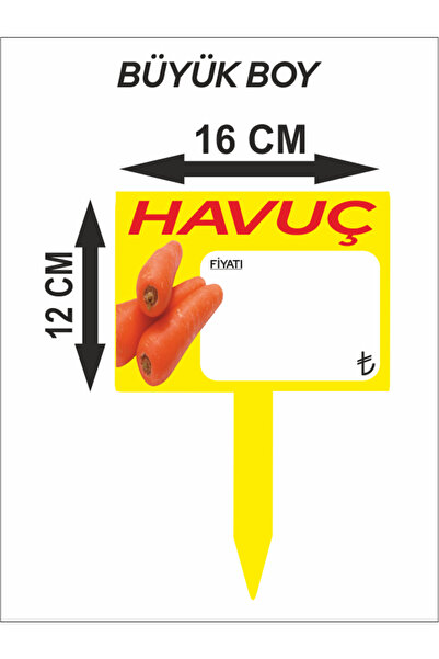 çavuşoğlu etiket 16x12 Ebat Havuç Sebze Manav Market Yazılıp Silinebilir Sapl...