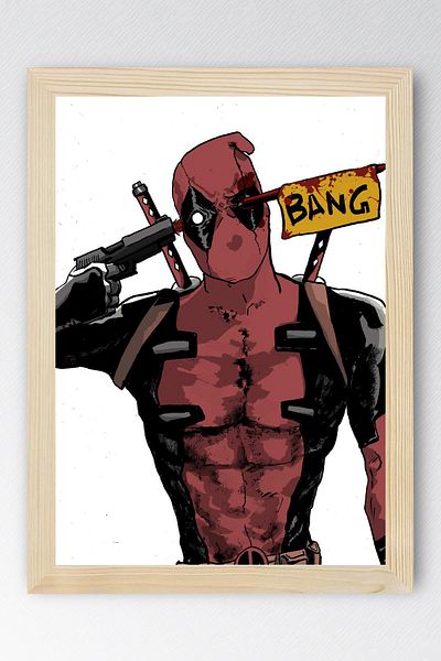 Saturn Deadpool Framed Painting - Marvel Movie Poster Painting