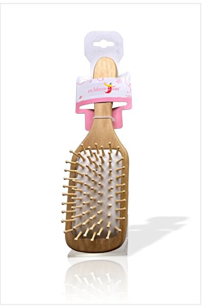 M3DECORİUM Dalgalı Düz Saç İçin Gerçek Bambu Ahşap Tahta Sağlam Güçlü Kalın D...