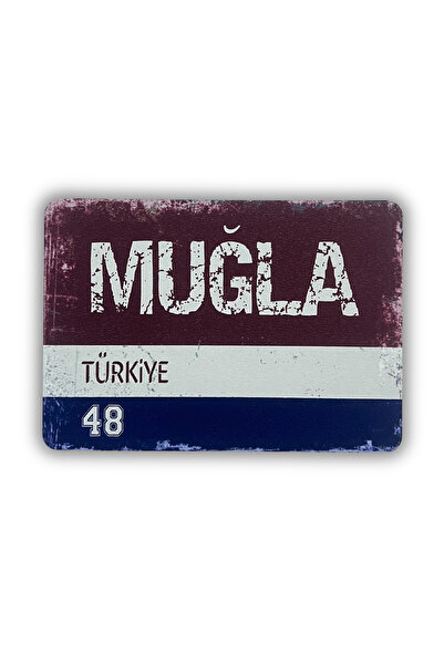 ERİSTAKI MUĞLA Yazılı Retro Ahşap Türkiye Şehir Magneti-Buzdolabı Süsü-Hediye...