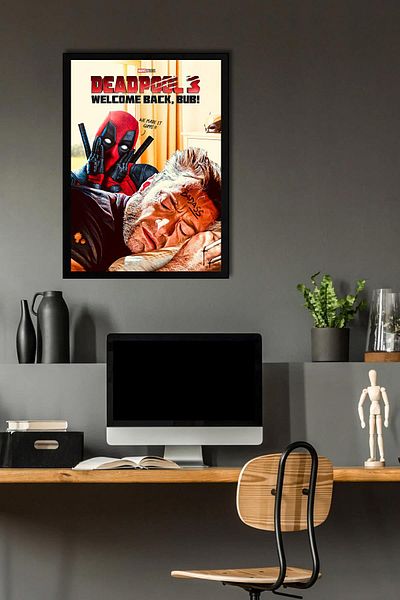 Saturn Pictură înrămată Deadpool Wolverine - Pictură poster film Marvel