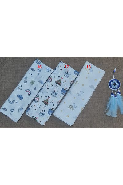 Alpıno Newborn, 100% Cotton 85cm X 85cm Multi-Purpose Muslin Blanket, Baby Blanket, Muslin Cloth (3 Pcs)