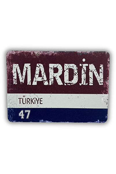 ERİSTAKI MARDİN Yazılı Retro Ahşap Türkiye Şehir Magneti-Buzdolabı Süsü-Hediy...
