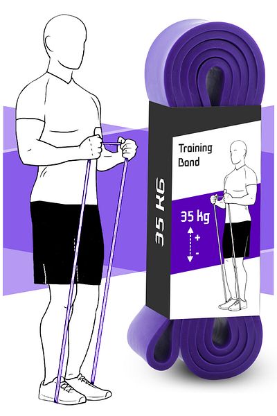 Soft Kare Bandă de rezistență de 35 kg - Bandă de antrenament musculară, Fitness Pilates Cross Training Purple Band