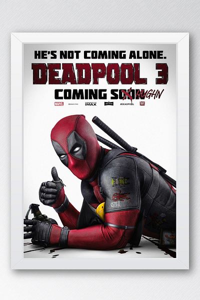 Saturn Pictură cu 3 rame Deadpool - Pictură poster film Marvel