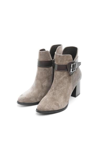 derinet Hakiki Deri Fermuarlı Kadın Bot