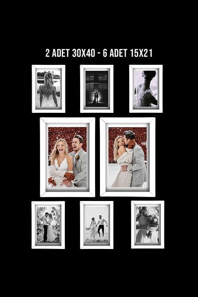 yhfoto 30X40 White Frame - 6 Pieces 15X21 Mdf Pvc Photo Frame
