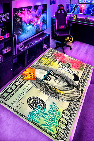 Alpacarpet Kaymaz Taban Makinede YıkanabilirGaming Oyuncu Dolar Halısı Gamer Genç Odası Halısı
