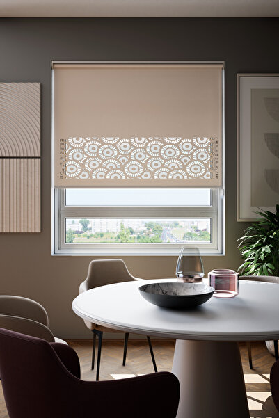 Genel Markalar Lazer Kesim Mat Stor Perde, Lazer Kesimli Modern Serisi, M-201...