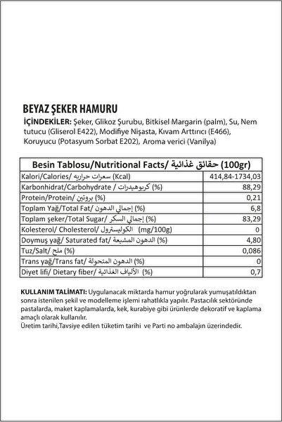 Blue Bead Şeker Hamuru Beyaz 1kg
