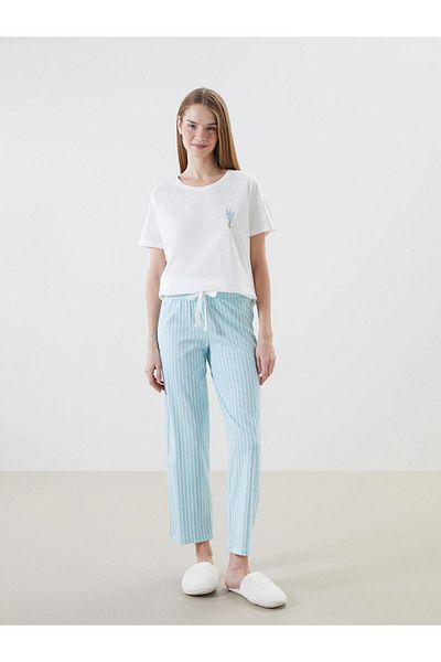 LC Waikiki Set pijamale pentru femei LCW DREAM cu decolteu rotund