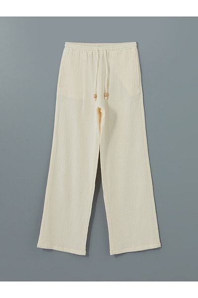 LC Waikiki Elastic Waist Textured Women's Trousers