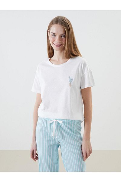 LC Waikiki Set pijamale pentru femei LCW DREAM cu decolteu rotund