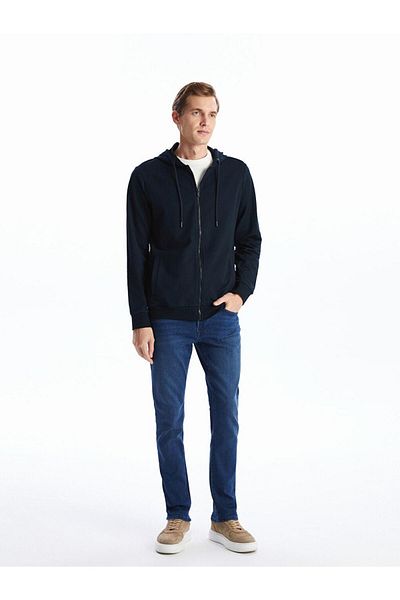 LC Waikiki Lcwaikiki Basic Hooded Long Sleeve Men's Zip-Up Sweatshirt