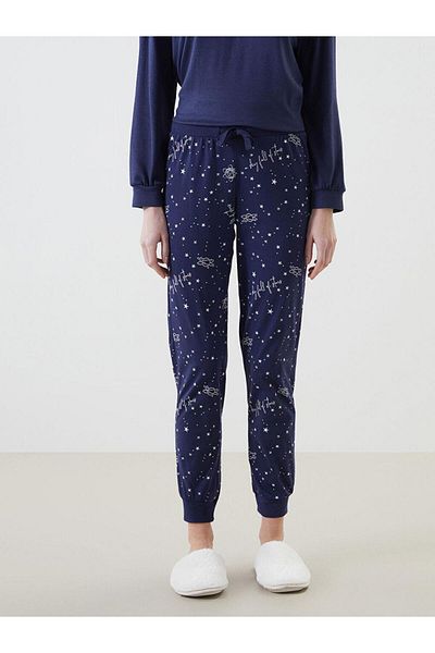 LC Waikiki Pantaloni de pijama jogger pentru femei LCW DREAM, cu model, cu talie elastică