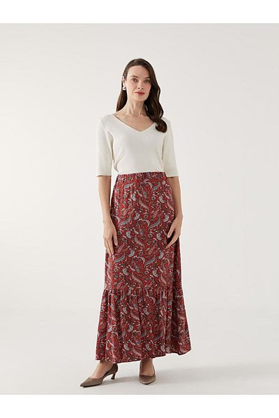 LC Waikiki LCW Grace Patterned A-Line Women's Skirt with Elastic Waist