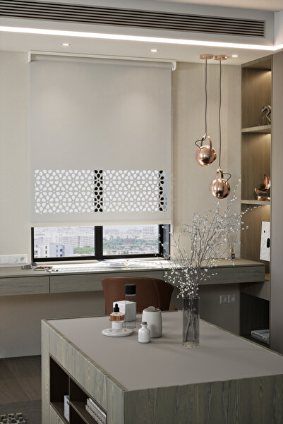 Genel Markalar Lazer Kesim Mat Stor Perde, Lazer Kesimli Modern Serisi, M-400...